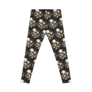 Spooky Halloween Ghosts Leggings - Vibrant Pumpkins - Dipaliz