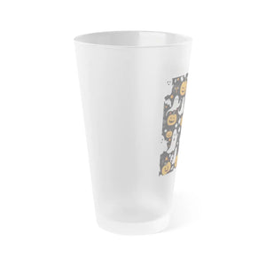 Frosted Pint Glass - Jack o Lanterns and Spooky Ghosts - Dipaliz - Beer Glasses