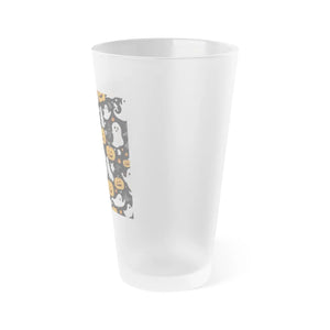 Frosted Pint Glass - Jack o Lanterns and Spooky Ghosts - Dipaliz - Beer Glasses