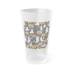 Frosted Pint Glass - Jack o Lanterns and Spooky Ghosts - Dipaliz - Beer Glasses