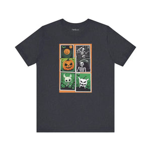 Halloween Panel Unisex Jersey Short Sleeve Tee - Dipaliz - Heather Navy / s - T-shirts