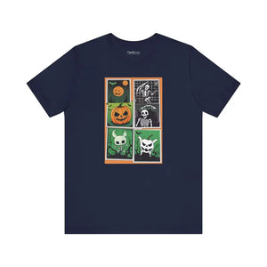 Halloween Panel Unisex Jersey Short Sleeve Tee - Dipaliz - Navy / s - T-shirts
