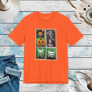 Halloween Panel Unisex Jersey Short Sleeve Tee - Dipaliz - Orange / s - T-shirts