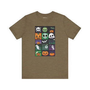 Spooky Halloween Unisex Jersey Short Sleeve Tee - Dipaliz - Heather Olive / s - T-shirts