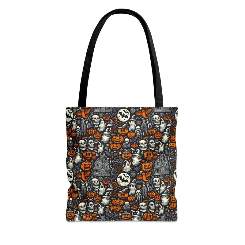 Spooky Halloween Aop Tote Bag with Black Cotton Handles - Bags