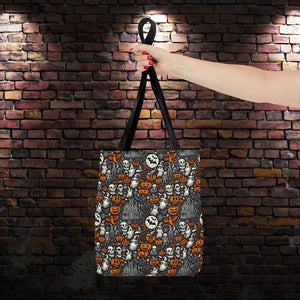 Aop Tote Bag Halloween Pattern Boxed Corners Spooky Chic - Dipaliz - Bags