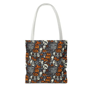 Aop Tote Bag Halloween Pattern Boxed Corners Spooky Chic - Dipaliz - Bags