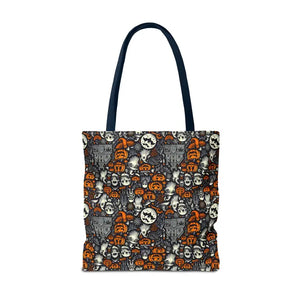 Aop Tote Bag Halloween Pattern Boxed Corners Spooky Chic - Dipaliz - Bags