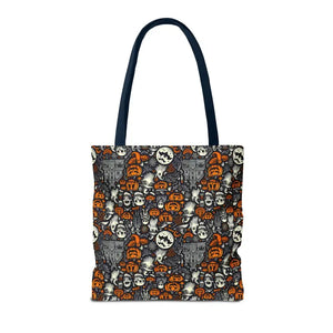 Aop Tote Bag Halloween Pattern Boxed Corners Spooky Chic - Dipaliz - Bags