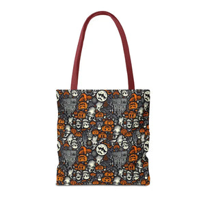Aop Tote Bag Halloween Pattern Boxed Corners Spooky Chic - Dipaliz - Bags