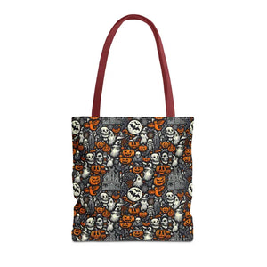 Aop Tote Bag Halloween Pattern Boxed Corners Spooky Chic - Dipaliz - Bags