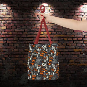 Aop Tote Bag Halloween Pattern Boxed Corners Spooky Chic - Dipaliz - Bags