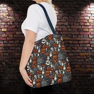 Aop Tote Bag Halloween Pattern Boxed Corners Spooky Chic - Dipaliz - Bags