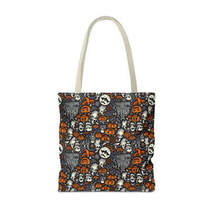 Aop Tote Bag Halloween Pattern Boxed Corners Spooky Chic - Dipaliz - Bags