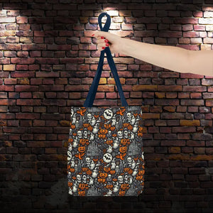 Aop Tote Bag Halloween Pattern Boxed Corners Spooky Chic - Dipaliz - Bags
