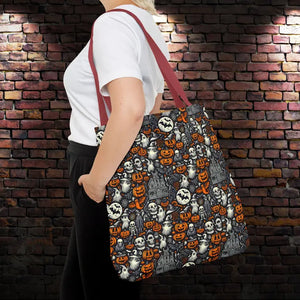 Aop Tote Bag Halloween Pattern Boxed Corners Spooky Chic - Dipaliz - Bags