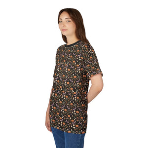 Halloween Pumpkin Floral Pattern Tee, All-over Print Cut & Sew Shirt - T-shirts