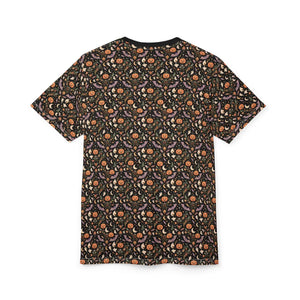 Halloween Pumpkin Floral Pattern Tee, All-over Print Cut & Sew Shirt - T-shirts