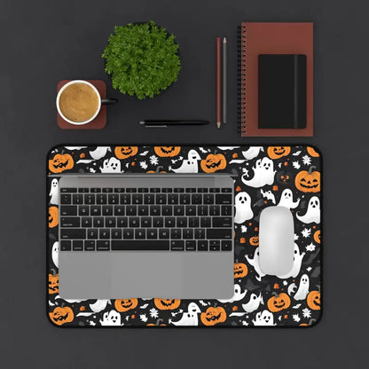 Spooky Halloween Pumpkins Desk Mat with Anti-slip Backing - 12’’ × 18’’ Home Decor