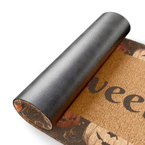 Halloween Pumpkins Wild Flowers Doormat - 24’’ x 16’’ - Door Mats