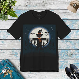 Spooktacular Halloween Scarecrow Unisex Jersey Tee - Dipaliz - Black / s - T-shirts