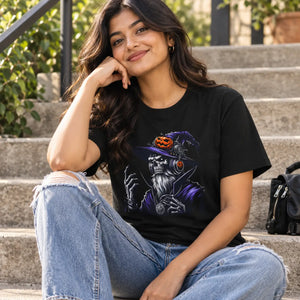 DipaliZ Skeleton Witch Tee Comfort Colors Halloween Shirt