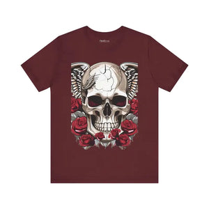 Skulls Roses Unisex Jersey Short Sleeve Tee Halloween - Dipaliz - T-shirts