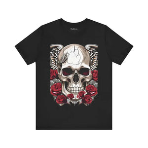 Skulls Roses Unisex Jersey Short Sleeve Tee Halloween - Dipaliz - T-shirts