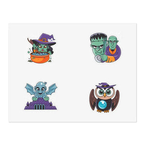 Halloween Sticker Sheets Vinyl Magic Spooky Designs - Dipaliz - 11’’ × 8.5’’ / White / Die-cut - Decorative Stickers