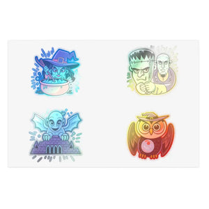 Halloween Sticker Sheets Vinyl Magic Spooky Designs - Dipaliz - 6’’ × 4’’ / Holographic / Die-cut - Decorative Stickers