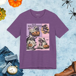 Jersey Short Sleeve Tee Spooky Halloween Raccoon Unisex - Dipaliz - Heather Team Purple / s - T-shirts