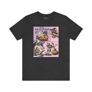 Jersey Short Sleeve Tee Spooky Halloween Raccoon Unisex - Dipaliz - T-shirts