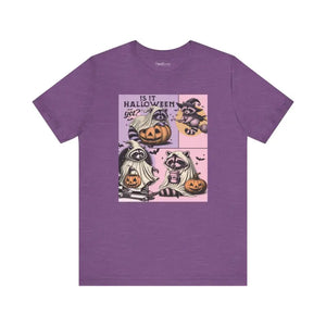 Jersey Short Sleeve Tee Spooky Halloween Raccoon Unisex - Dipaliz - T-shirts