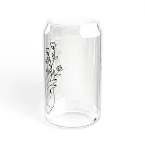 Floral 16oz Sipper Glass - Chic Bamboo Lid - Dipaliz - Tumblers