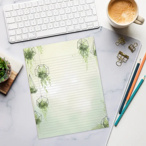Notepads - Hanging Terrarium Plant Ruled Notepad for Lovers - Dipaliz