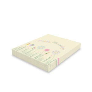 Happy Birthday Flowers Greeting Cards - Dipaliz - & Note