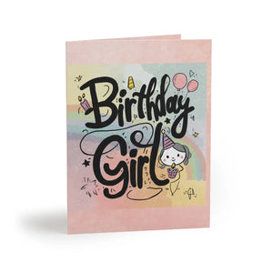 Vibrant Birthday Girl Greeting - Uncoated Cardstock - Dipaliz - & Note Cards