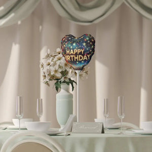 Festive Round Balloons - Happy Birthday Party Decor - Dipaliz - Heart / 6’’ / White