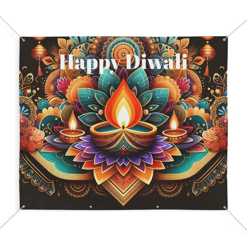 Stunning Matte Banner for a Happy Diwali Celebration! - 72″ x 60″ (horizontal) Home Decor