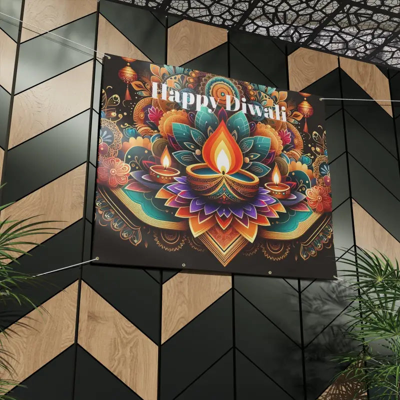 Stunning Matte Banner for a Happy Diwali Celebration! - Home Decor