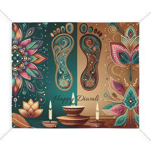 Vibrant Happy Diwali Banner – Laxmi Feet Design - Dipaliz - Banners