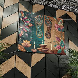 Vibrant Happy Diwali Banner – Laxmi Feet Design - Dipaliz - Banners