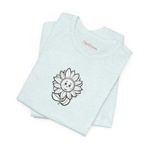 Happy Flower Short Sleeve Tee Cotton Jersey - Dipaliz - T-shirts