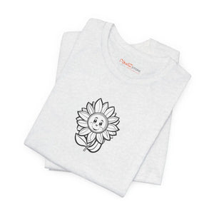 Happy Flower Short Sleeve Tee Cotton Jersey - Dipaliz - T-shirts