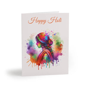 Vibrant Holi Greeting Cards - Festive Pattern 5x4 - Dipaliz - & Note