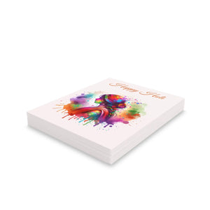 Vibrant Holi Greeting Cards - Festive Pattern 5x4 - Dipaliz - & Note