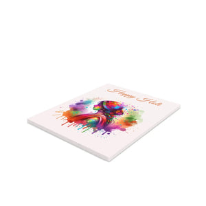 Vibrant Holi Greeting Cards - Festive Pattern 5x4 - Dipaliz - & Note