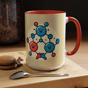 Vibrant Happy Molecule Accent Coffee Mug - Science Lover Gift - Dipaliz - Mugs