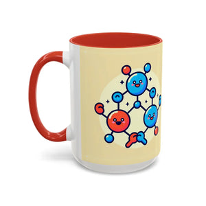 Vibrant Happy Molecule Accent Coffee Mug - Science Lover Gift - Dipaliz - Mugs