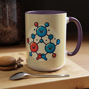 Vibrant Happy Molecule Accent Coffee Mug - Science Lover Gift - Dipaliz - Mugs